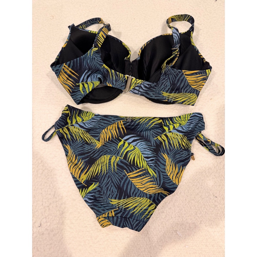 Victoria's Secret Swim Tropical Palm Bikini Set 36DD Top Large Bottoms (699) - Picture 3 of 6